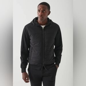 Patrick Assaraf Active Quilted Mixed-Media Men’s Full-zip Hooded Jacket size L